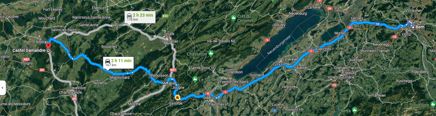 Route Bern Castel Damandre